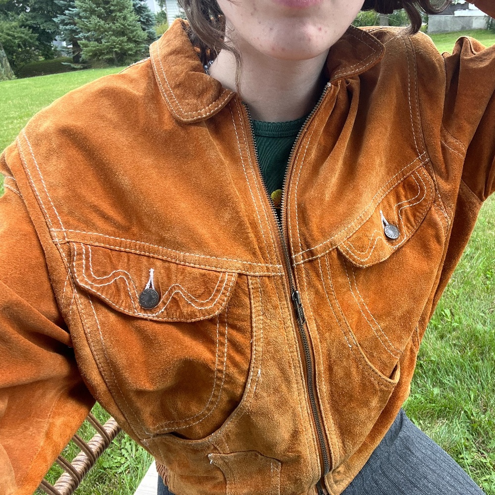 VINTAGE SUEDE ORANGE JACKET